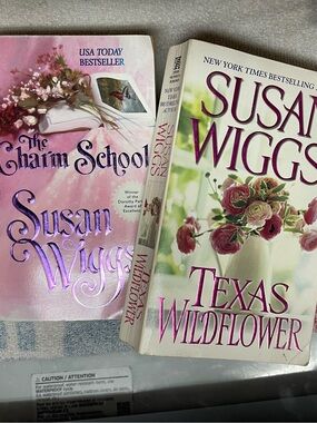 Susan Wiggs Paperback Novels - The Charm School & Texas Wildflower (Pink, White)